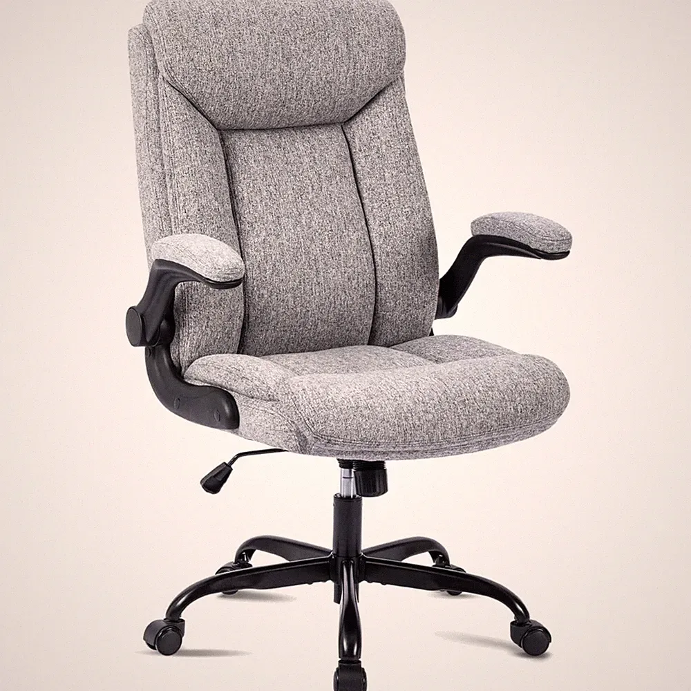Bürostuhl Gaming Stuhl Ergonomisch Drehstuhl Stoff Grau Max 150kg
