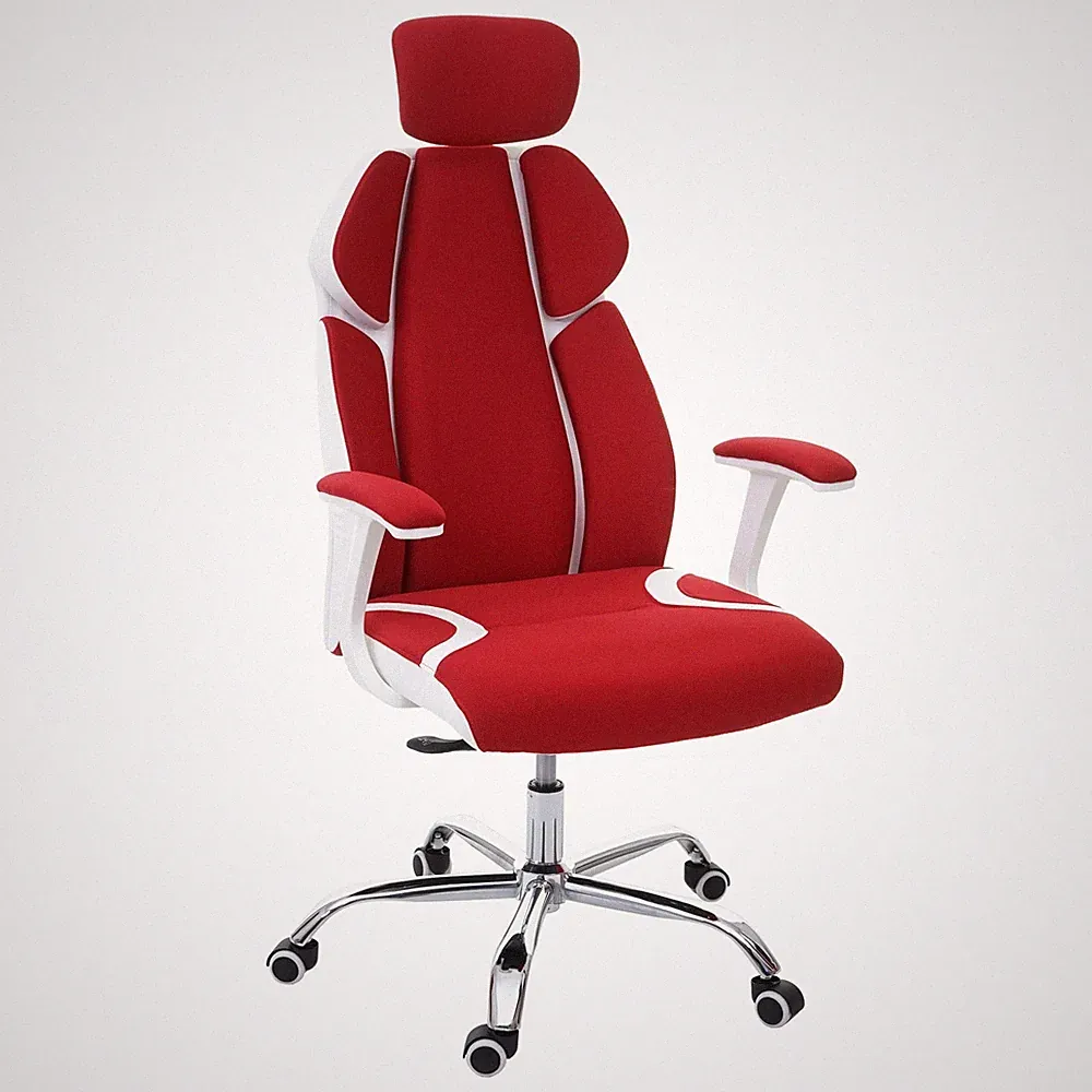 ergonomischer bürostuhl rot weiß