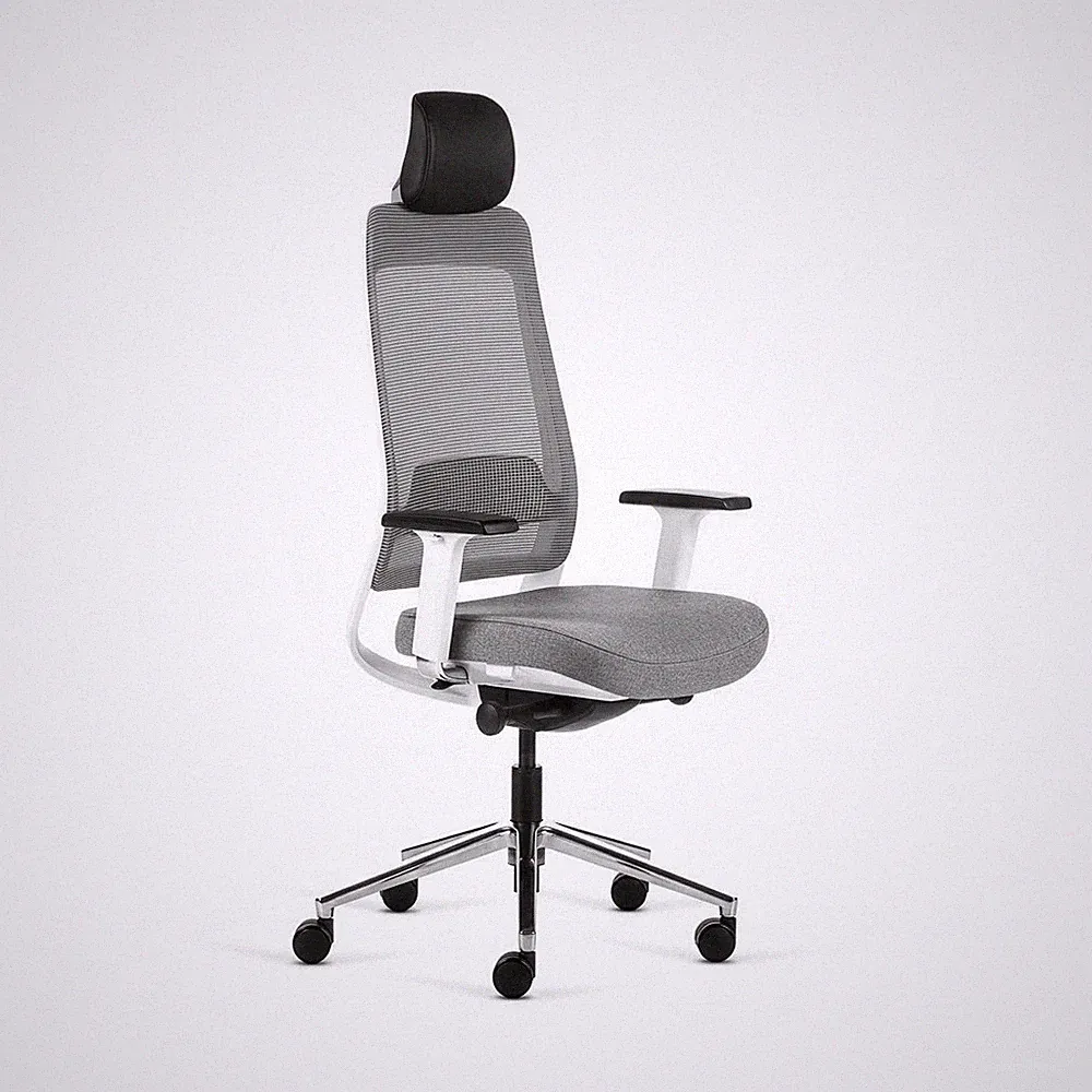 Bürostuhl Inwerk Teamo® Original Plus Weiß/Grau Nackenstütze
