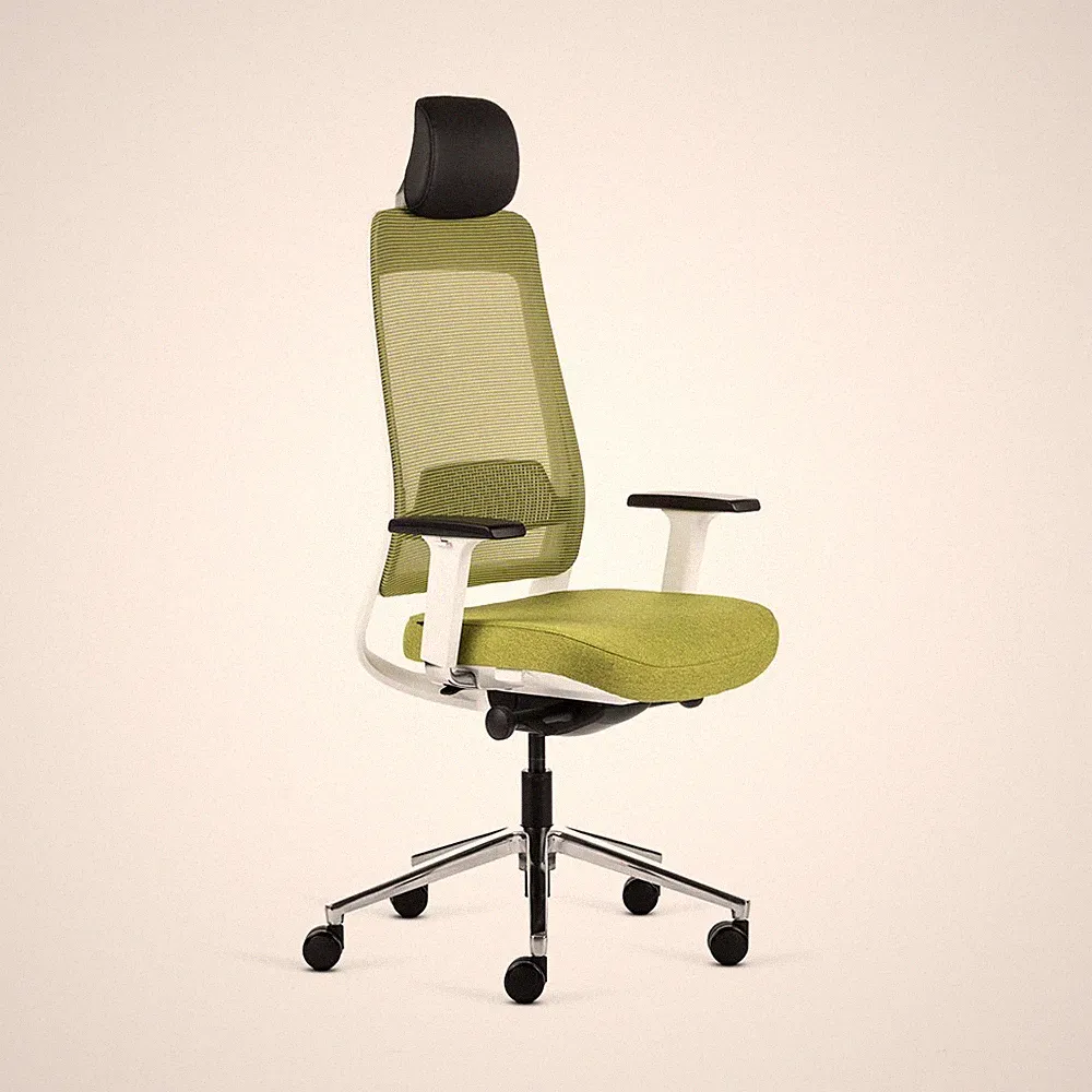 Bürostuhl Inwerk Teamo® Original Plus Weiß/Grün Nackenstütze