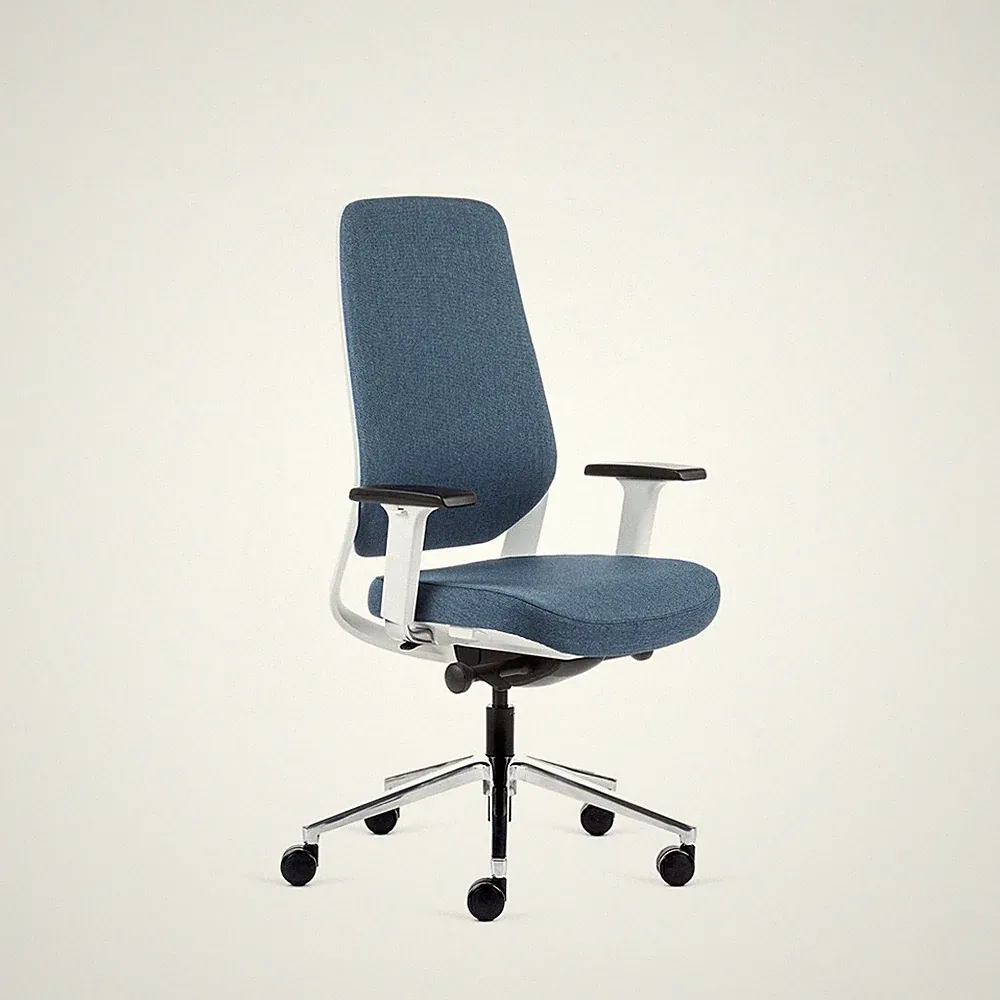 Bürostuhl Inwerk Teamo® Plush Weiß/Blau