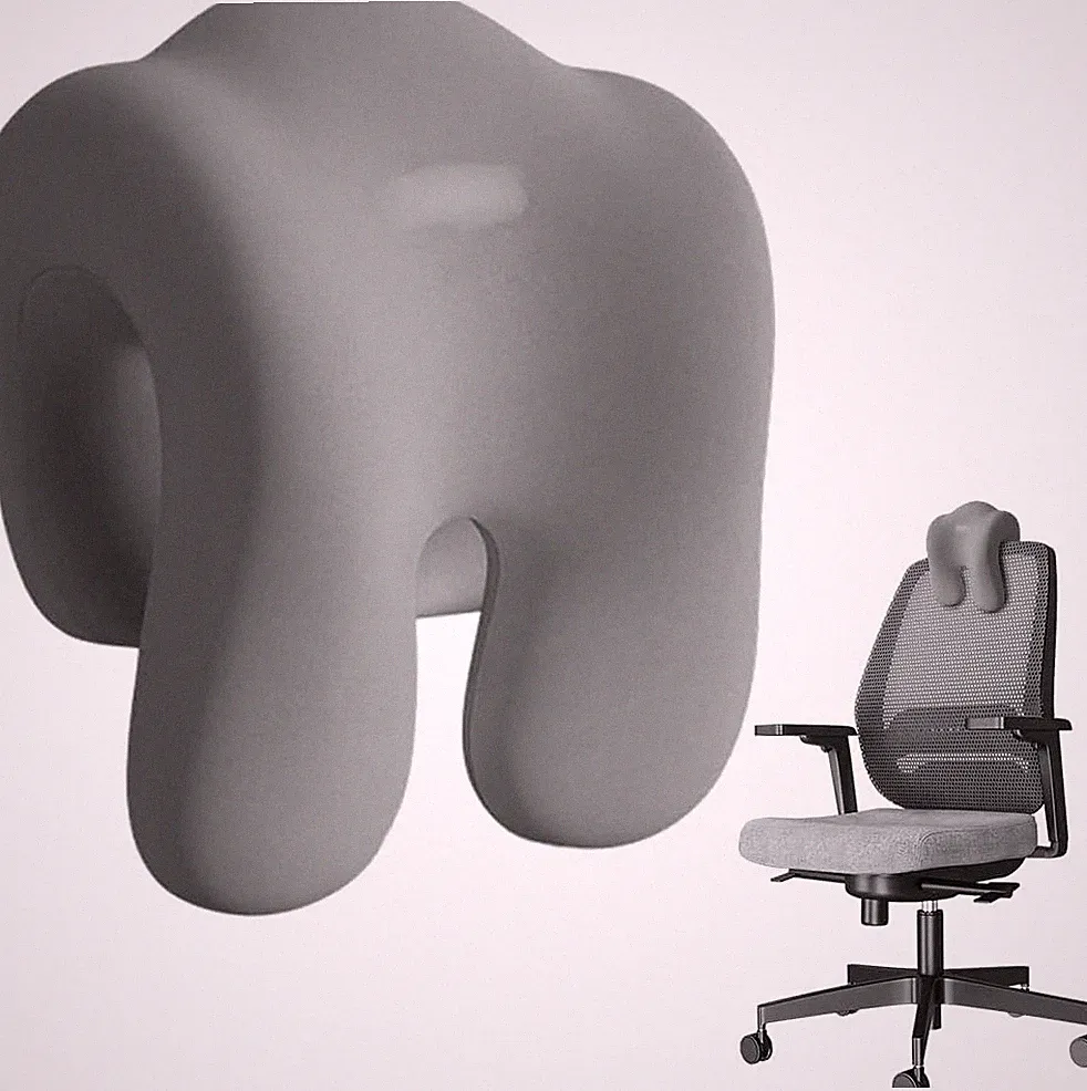 Bürostuhl Kopfstütze Ergonomisch Nackenkissen Memory Foam Grau für