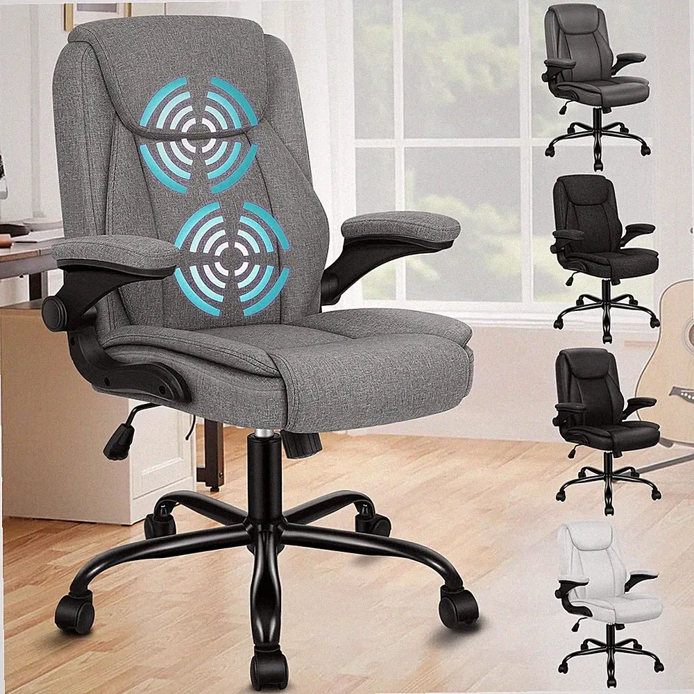 Bürostuhl Massage Leinen 150kg Ergonomisch 90-135° RüCkenlehne