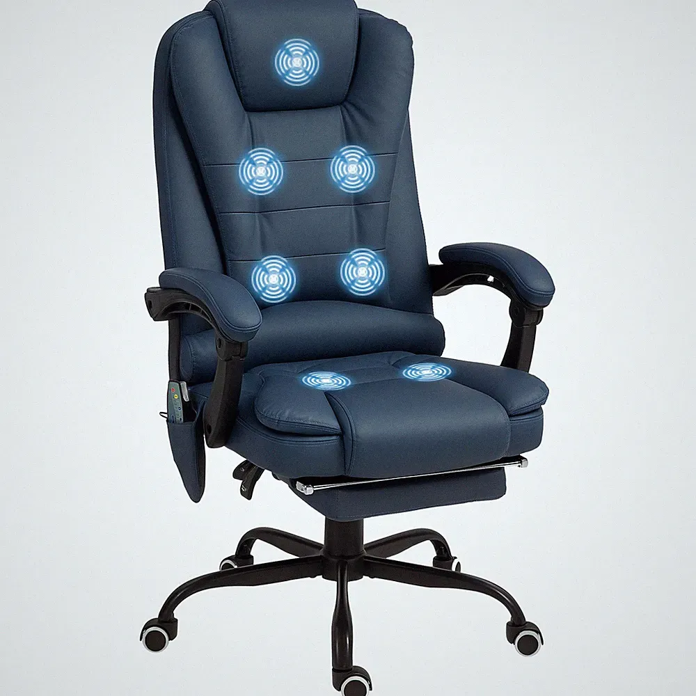 Bürostuhl mit 7 Punkt Massage, ergonomischer Chefsessel mit Liegefunktion