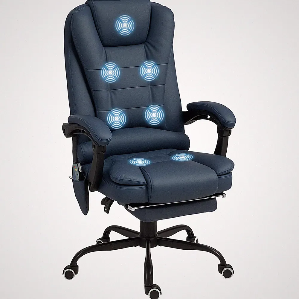 Bürostuhl mit 7 Punkt Massage, ergonomischer Chefsessel mit Liegefunktion