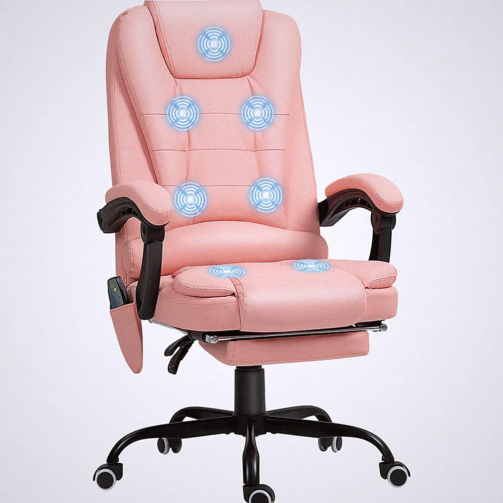 Bürostuhl mit 7 Punkt Massage, ergonomischer Gaming Sessel mit Liegefunktion