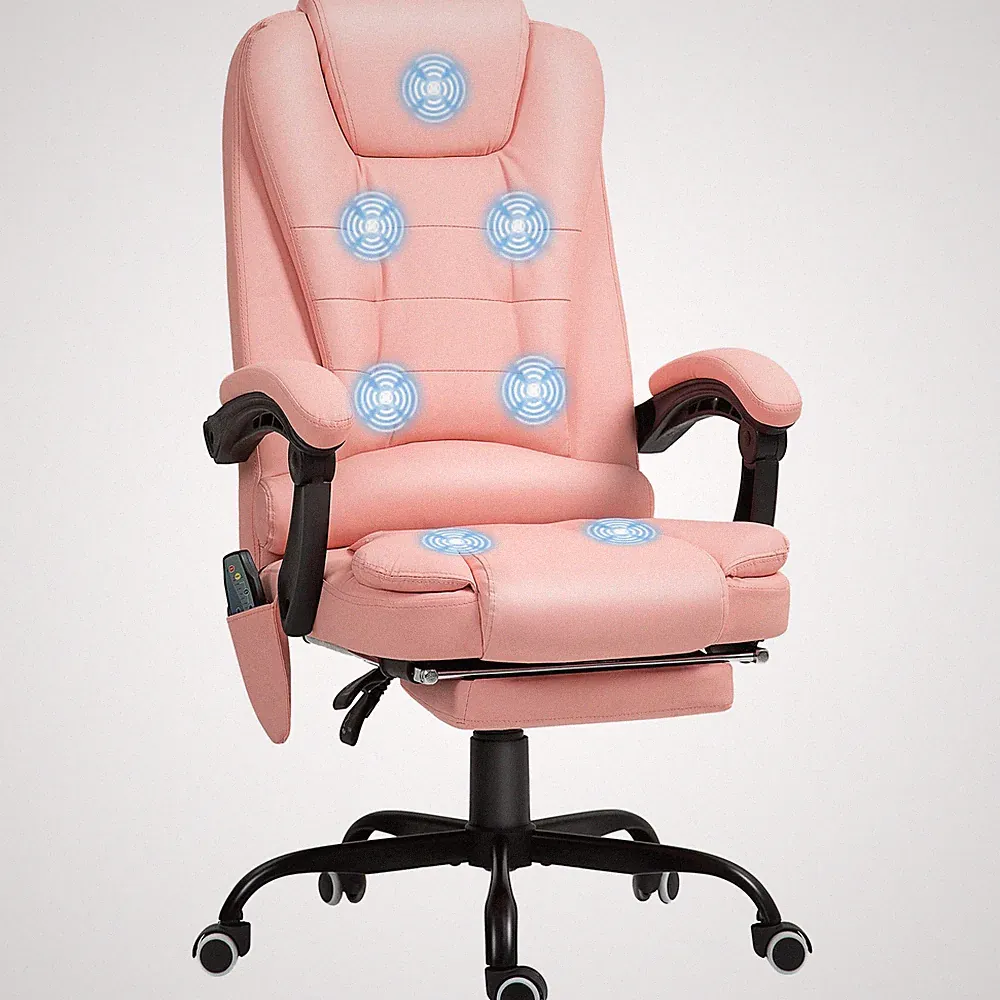Bürostuhl mit 7 Punkt Massage, ergonomischer Gaming Sessel mit Liegefunktion