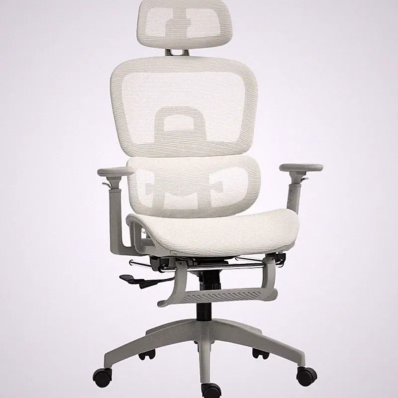 Bürostuhl mit ergonomischer Rückenlehne und Fußstütze, 3D Armlehne