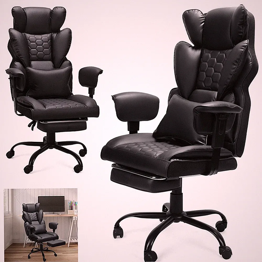 Bürostuhl mit Fußstütze Chefsessel Schreibtischstuhl Ergonomischer Computerstuhl