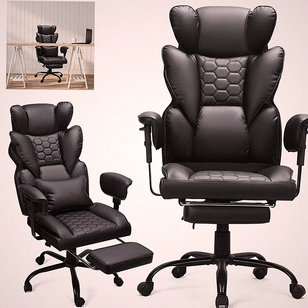 Bürostuhl mit Fußstütze Computerstuhl Chefsessel Schreibtischstuhl Ergonomischer