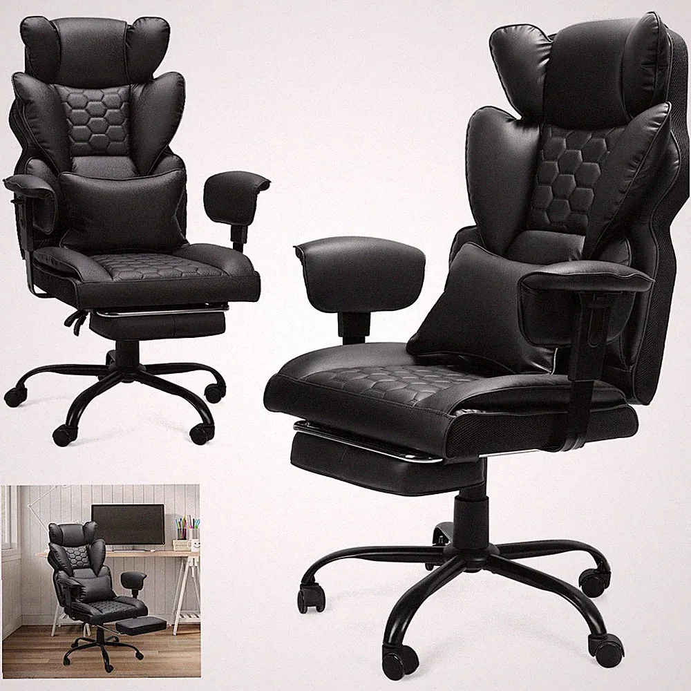 Bürostuhl mit Fußstütze Schreibtischstuhl Computerstuhl Chefsessel Ergonomischer