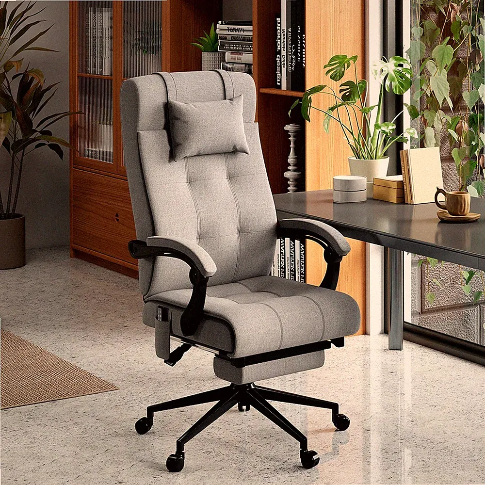 Bürostuhl mit Massagefunktion, ergonomisch, 66x76x112-120cm, Grau