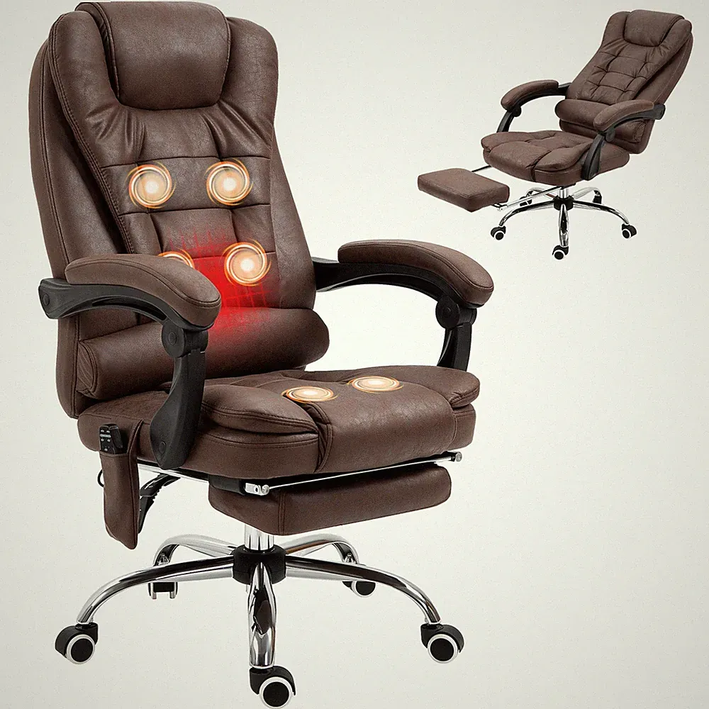 Bürostuhl mit Massagefunktion, Ergonomisch Schreibtischstuhl mit Liegefunktion