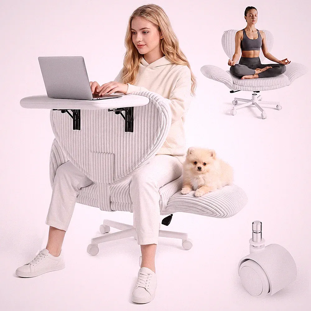 Bürostuhl Mit Regal Ergonomisch Schreibtischstuhl Gaming Stuhl Drehstuhl Weiß DE