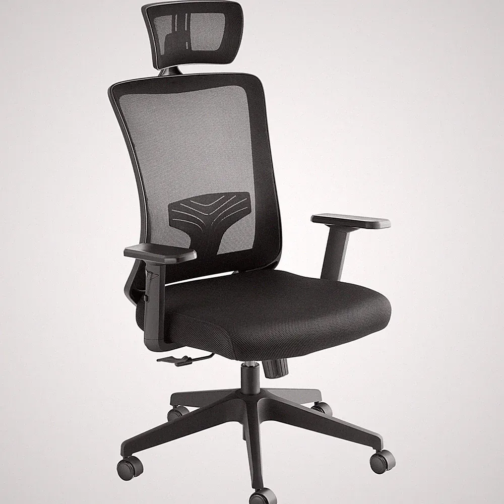 Bürostuhl Phoibe ergonomisch mit verstellbarer Kopfstütze schwarz B-Ware