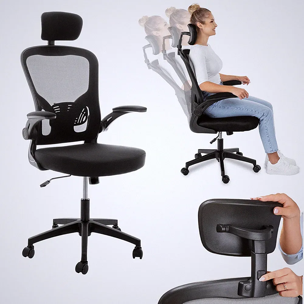 Bürostuhl Praso, ergonomischer Schreibtischstuhl mit mehreren Einstelloptionen
