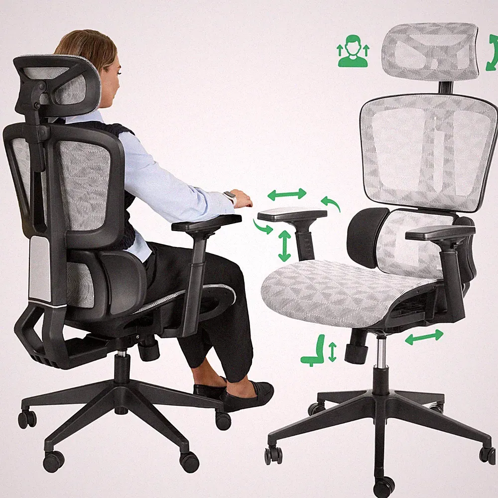 Bürostuhl Preda ergonomisch Mesh Kopfstütze 4D Armlehnen di volio