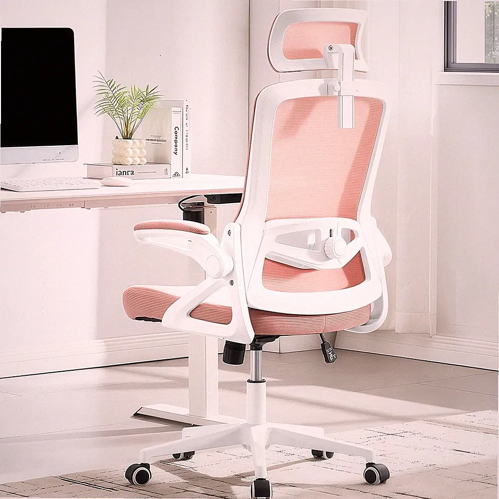 Bürostuhl Rosa Ergonomisch Verstellbare Lendenstütze Mesh Stuhl - Dickes Kiss...