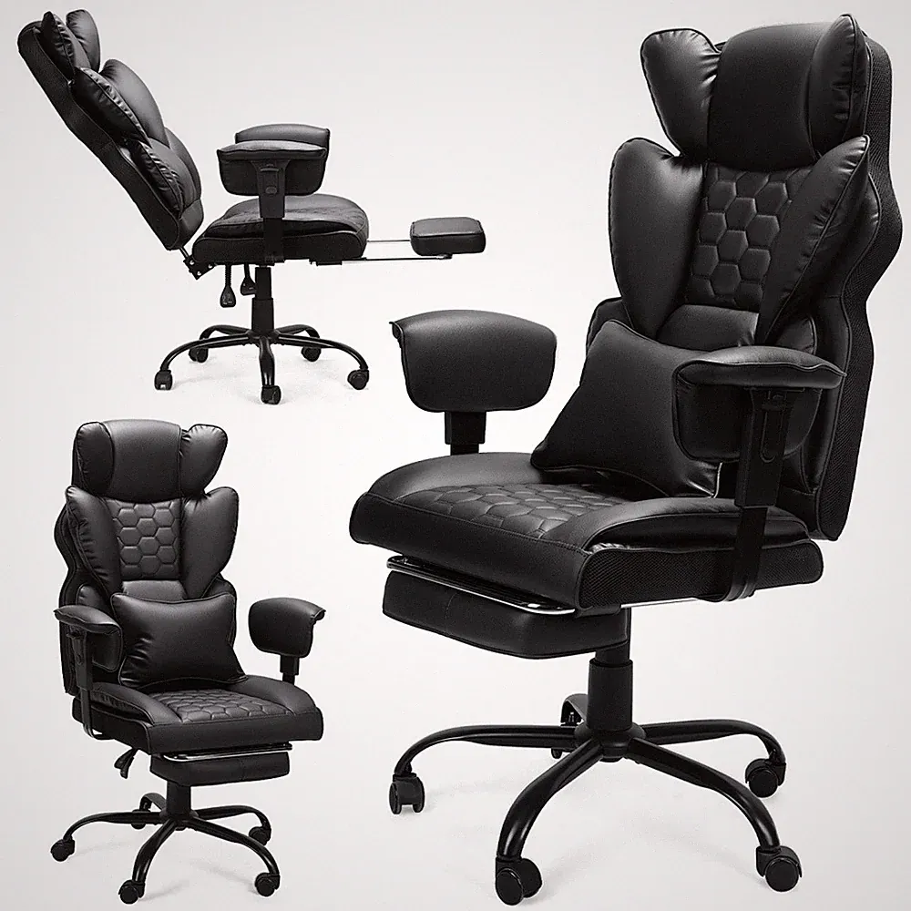 Bürostuhl Schreibtischstuhl Chefsessel Ergonomischer mit Fußstütze Computerstuhl