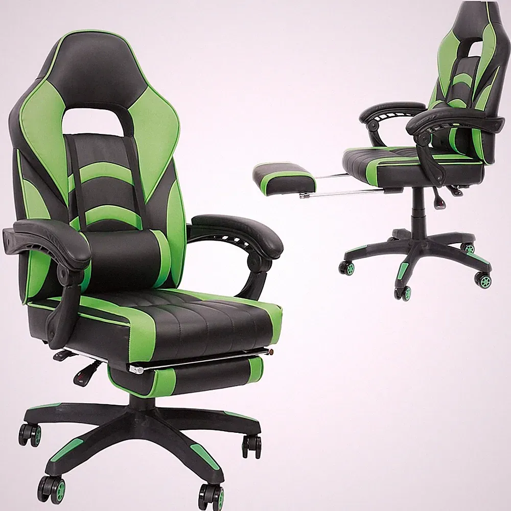 Bürostuhl Schreibtischstuhl Gaming Stuhl Chefsessel Racing Stuhl Drehstuhl Grau