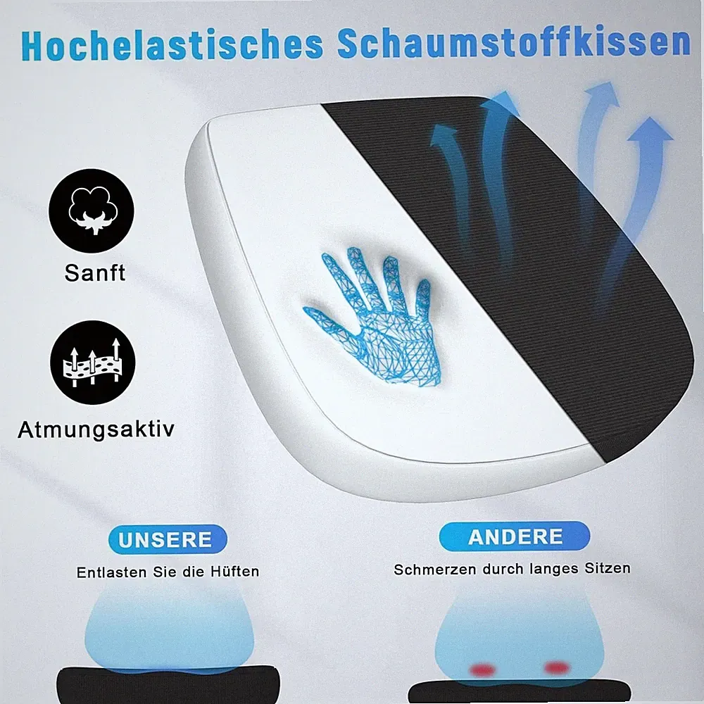 Bürostuhl Sitzfläche Ersatzteil kompatibel naspaluro Ergonomisch Schwarz Sitzkis