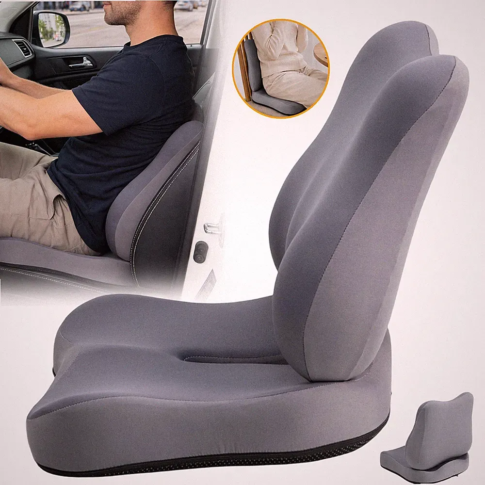 Bürostuhl Sitzkissen Rückenlehne Ergonomisch Memory-Schaum Steißbein Entlastung