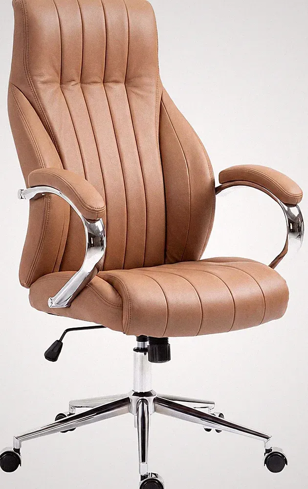 Bürostuhl Wigan Schreibtischstuhl ergonomisch mit edlen Echtleder-Akzenten