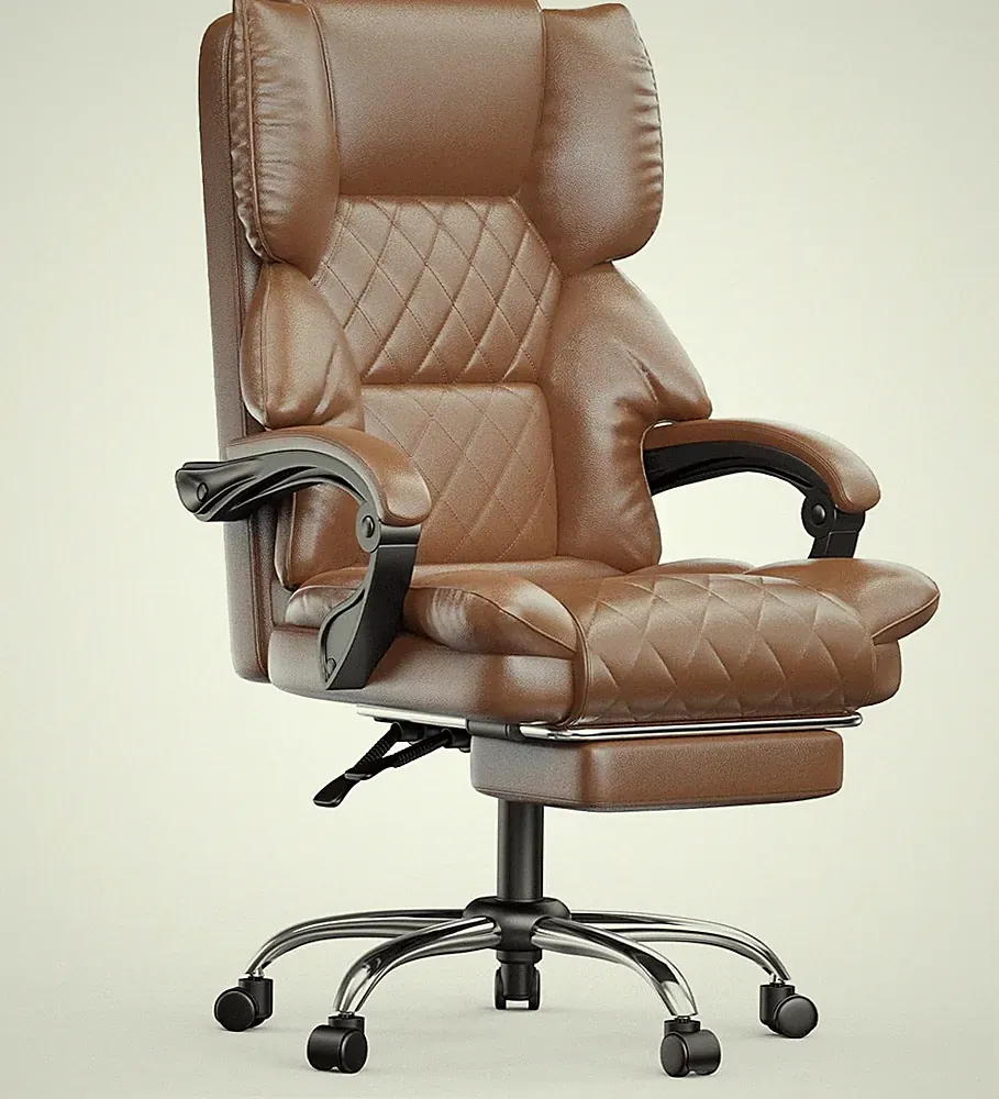 bürostuhl ergonomisch braun leder
