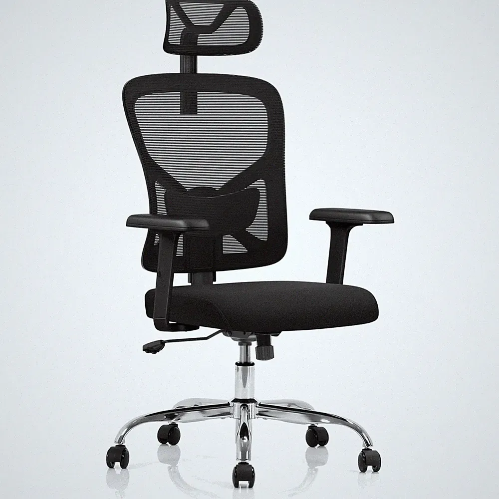 Chefsessel Bürostuhl Netz Sessel ergonomisch Homeoffice Schwarz mesh