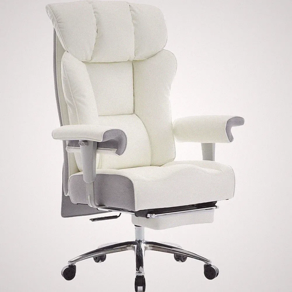 Chefsessel Gaming Bürostuhl Ergonomisch Lederhöhe verstellbar Fußstütze