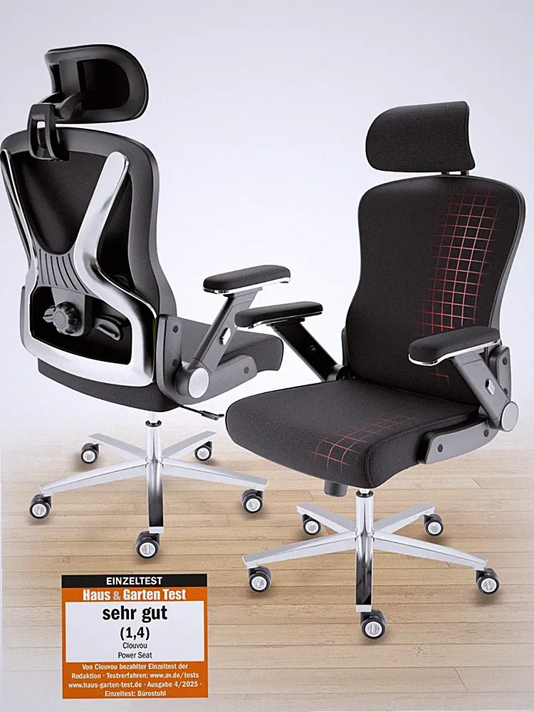 CLOUVOU Bürostuhl ergonomisch bis 200 kg PowerSeat Schreibtischstuhl Homeoffice