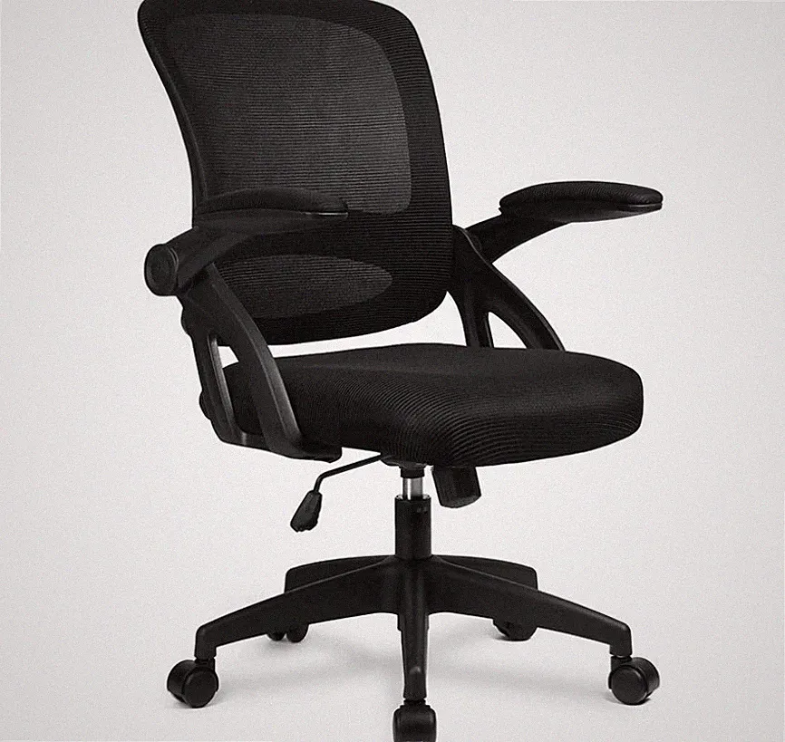 ComHoma Bürostuhl Ergonomisch Schreibtischstuhl Netzstuhl mit Klapparmlehne SCHWARZ