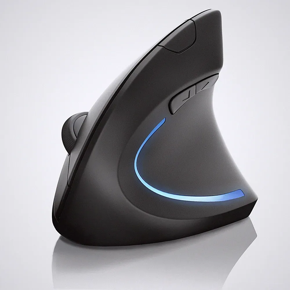 CSL Vertikalmaus für Rechtshänder, Kabellos, Bluetooth, Ergonomisch, Schwarz