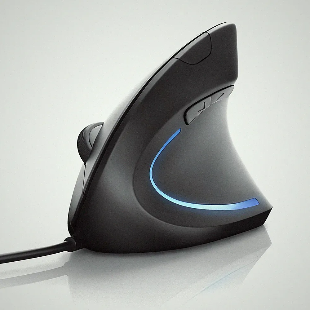CSL Vertikalmaus für Rechtshänder, USB, Kabelgebunden, Ergonomisch, Schwarz
