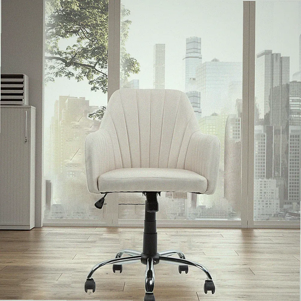 Dehong Bürostuhl Ergonomischer 360° Drehstuhl, Freizeit beige Schreibtisch