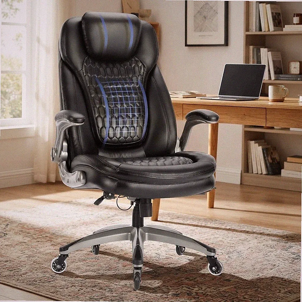Deluxe Bürostuhl schwarz: Ergonomisches Design, verstellbar & langlebig für 137 kg