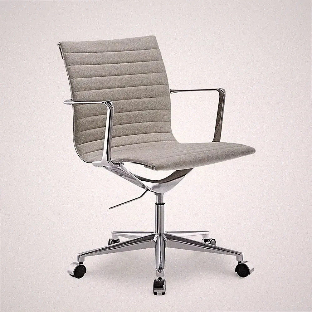 Design Bürostuhl Walton Beige / Chrom (Höhenverstellbar & Drehbar)