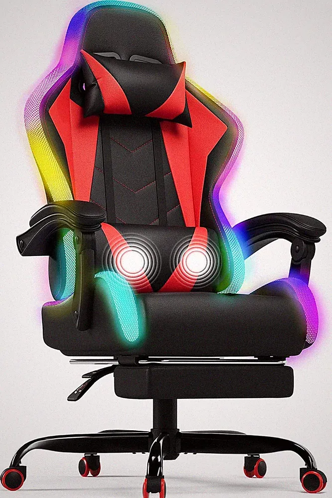 Devoko LED Gaming Stuhl – Ergonomischer Bürostuhl Mit Massagefunktion & Teleskop