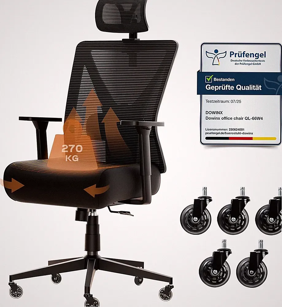 Dowinx Bürostuhl 270 Kg, Ergonomischer Schreibtischstuhl Mit Dicker Sitzpolsteru