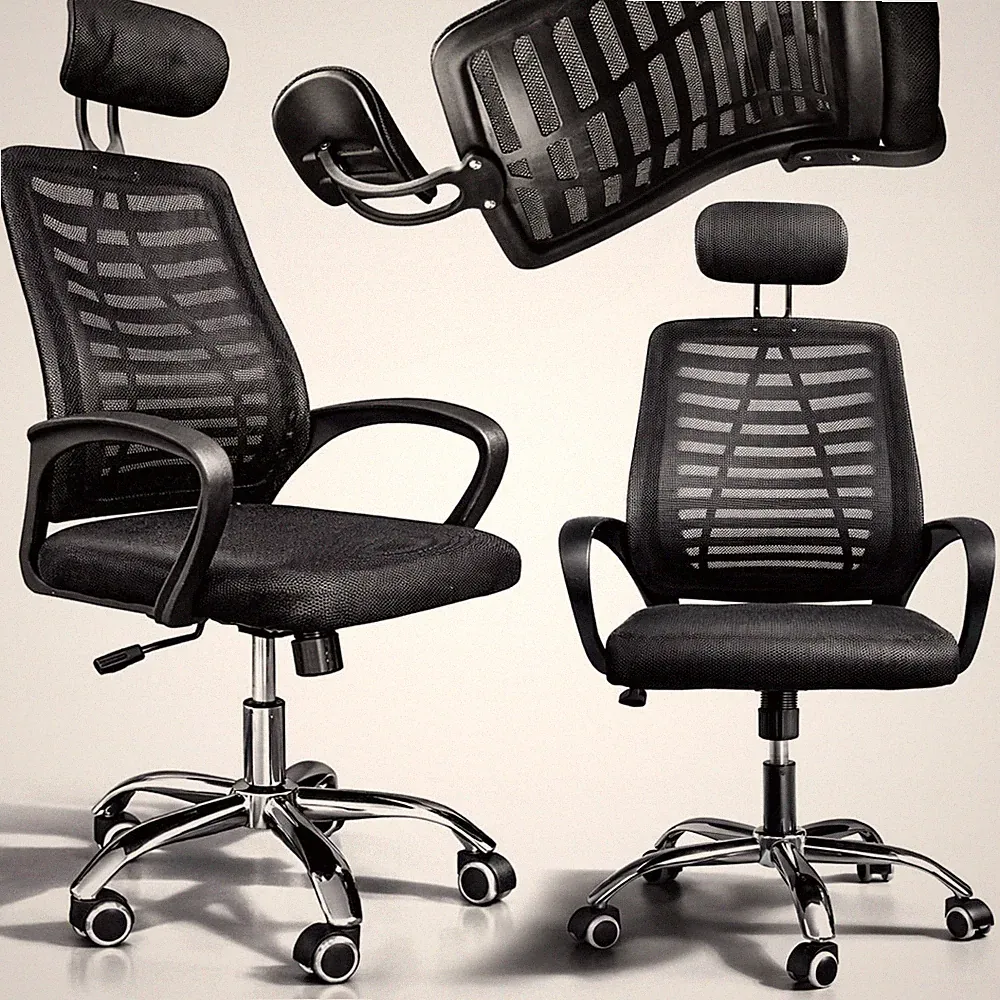 Drehstuhl Bürostuhl Schreibtischstuhl ergonomisch Mesh Netz Rollen Schwarz