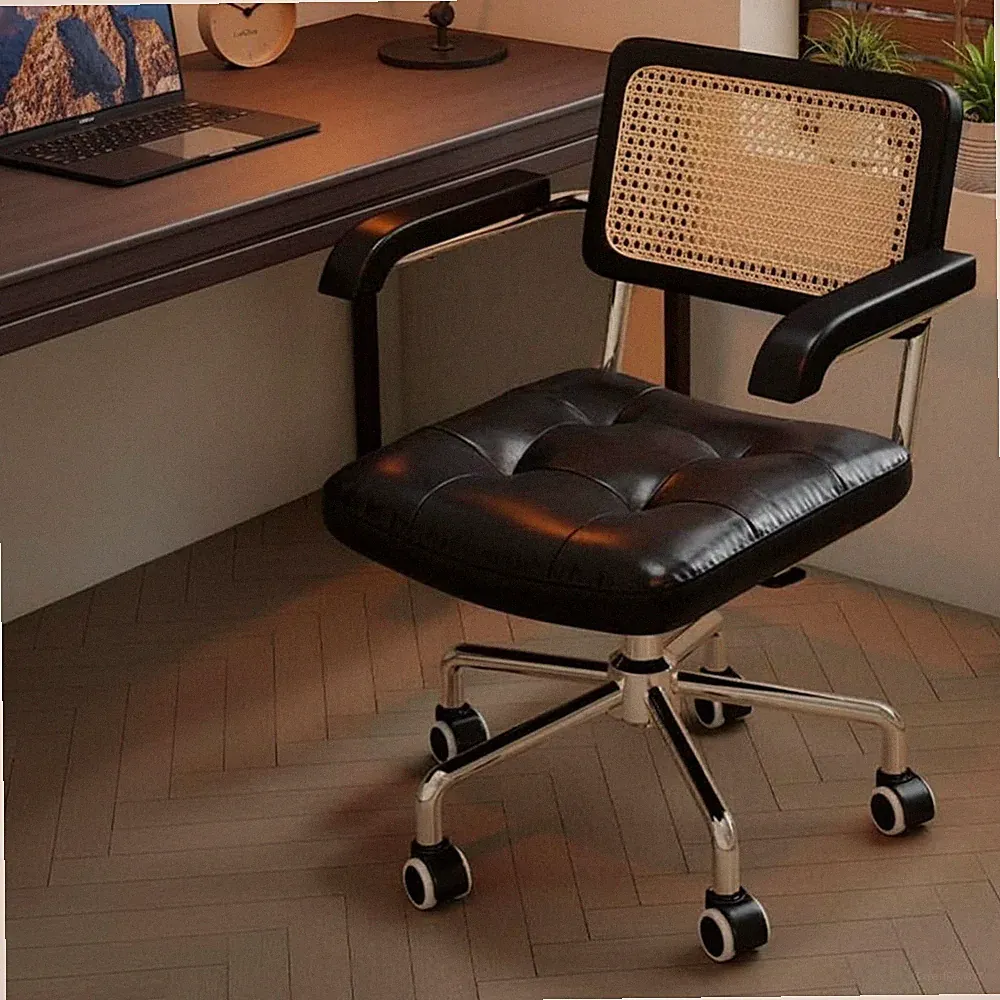 Drehstuhl Korbgeflecht Höhenverstellbar Ergonomisch für Heim Büro