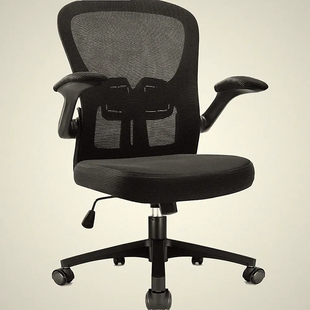 Durrafy Bürostuhl ergonomisch, Schreibtisch mit 90 hochklappbaren Armlehnen und Lendenwirbel
