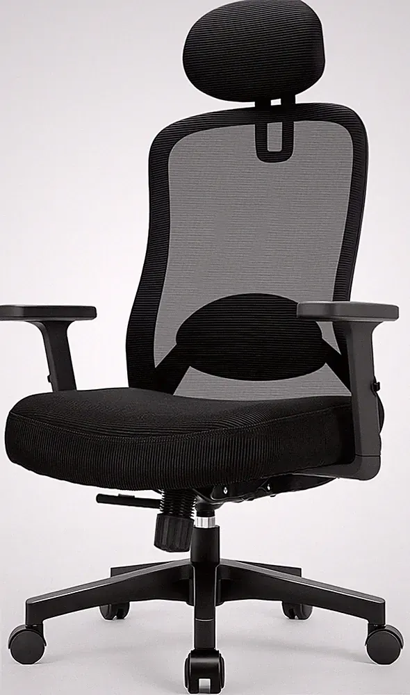 Durrafy Ergonomischer Bürostuhl mit verstellbarer Kopfstütze & Lordosenstütze, schwer