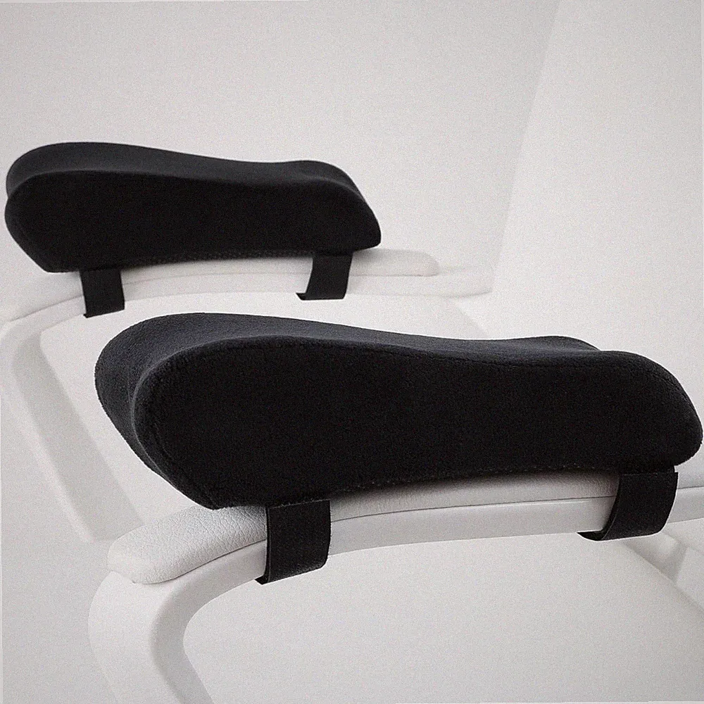 Ergonomische Memory Foam Stuhl Armlehnenpolster 2-teiliges Set Schwarz Büro Gaming