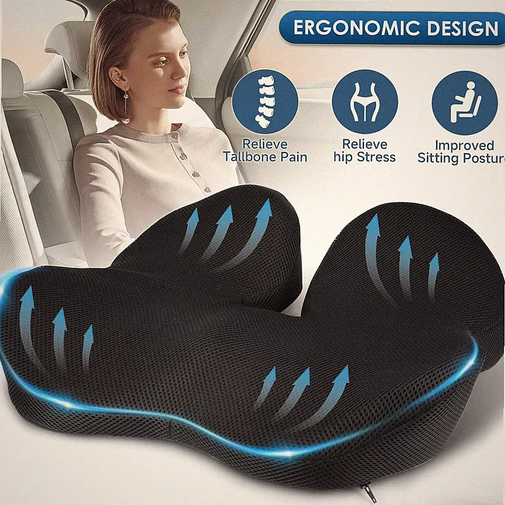 Ergonomische Sitzkissen Memory Foam Autositzkissen Hämorrhoiden Stuhlkissen Büro