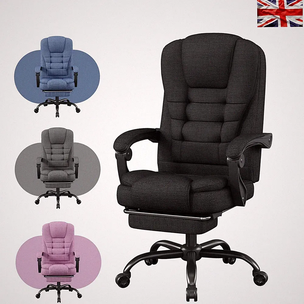 Ergonomischer Arbeitsstuhl mit hoher Rückenlehne und Fußstütze - Höchster Komfort Bürolösung