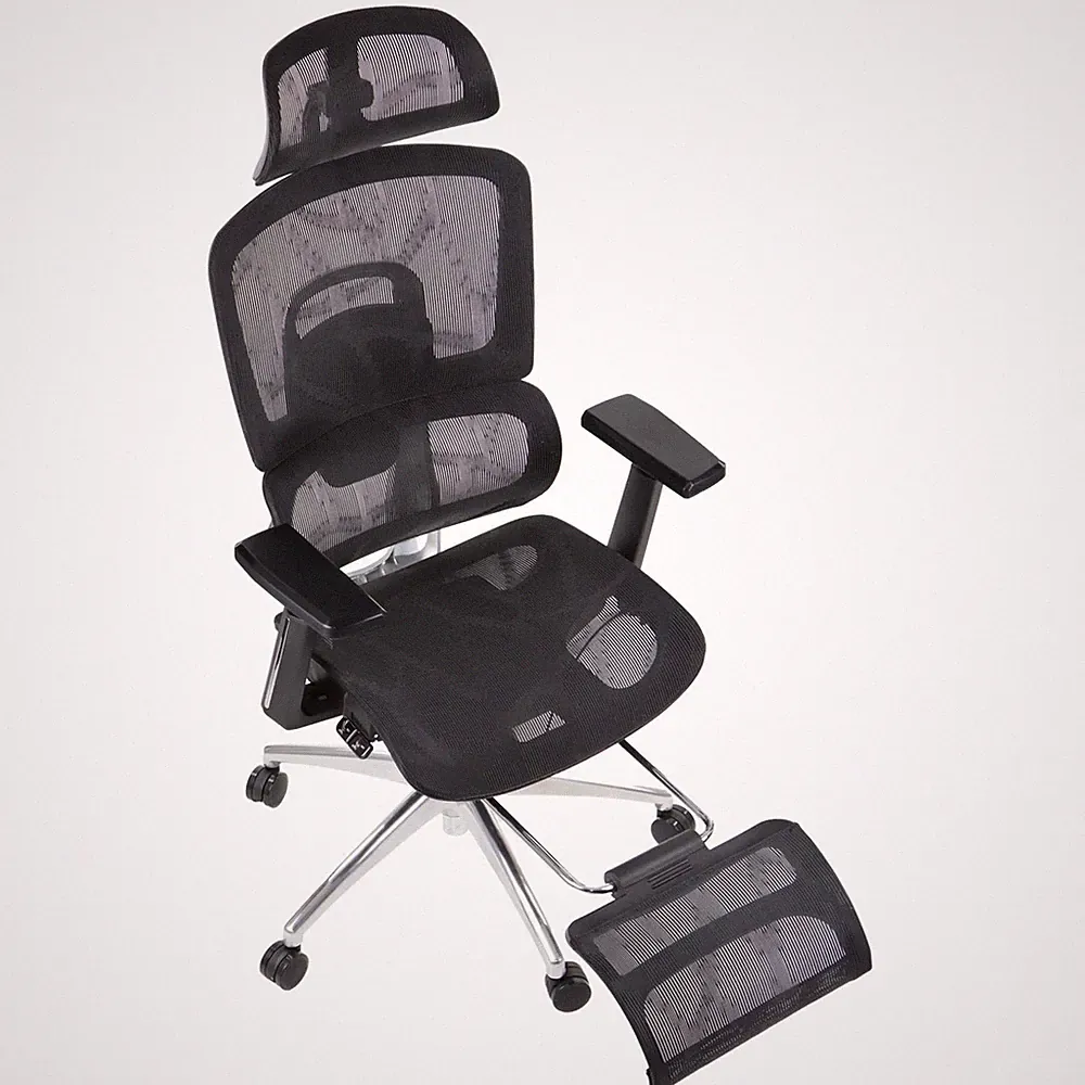 Ergonomischer Bürodrehstuhl ErgoNew A1F, verstellbare Fußstütze und Rückenlehne