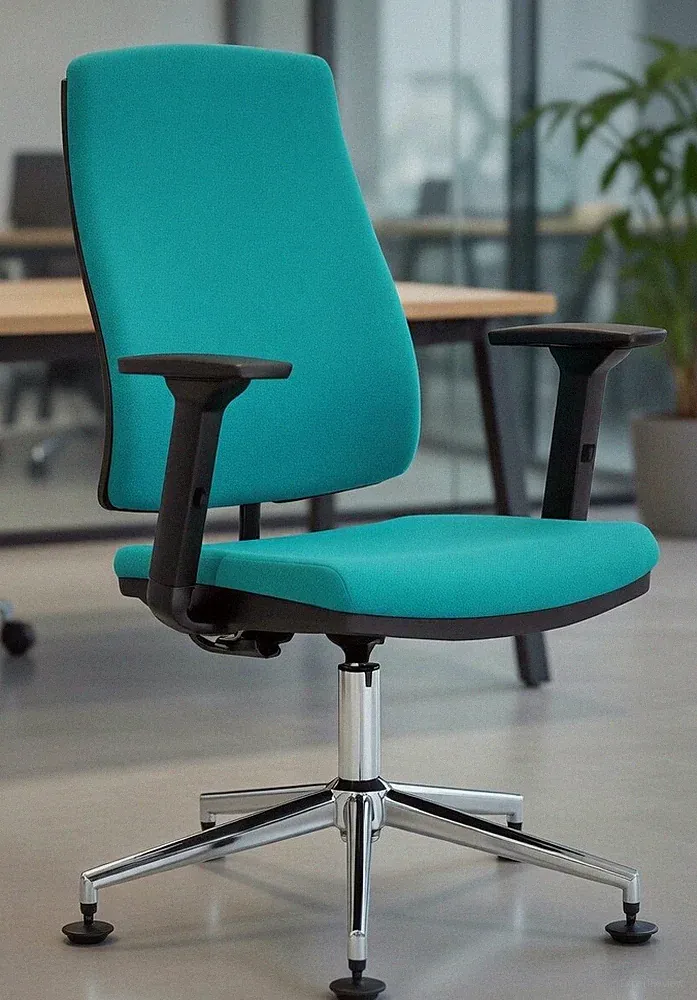 Ergonomischer Bürosessel Türkis mit stabilem Metallgestell