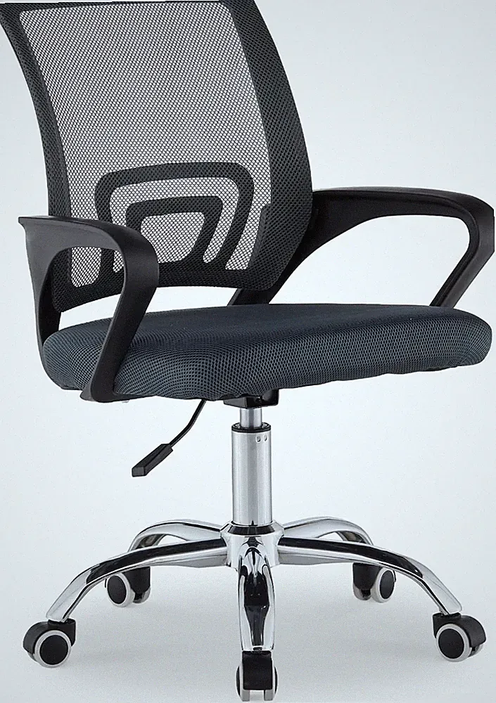 Ergonomischer Bürostuhl aus Netzstoff in Grau - Höhenverstellbar & 360° Drehbar