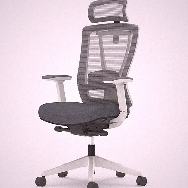 Ergonomischer Bürostuhl BS14G-EU, mit Netzrückenlehne, weiß/grau - B